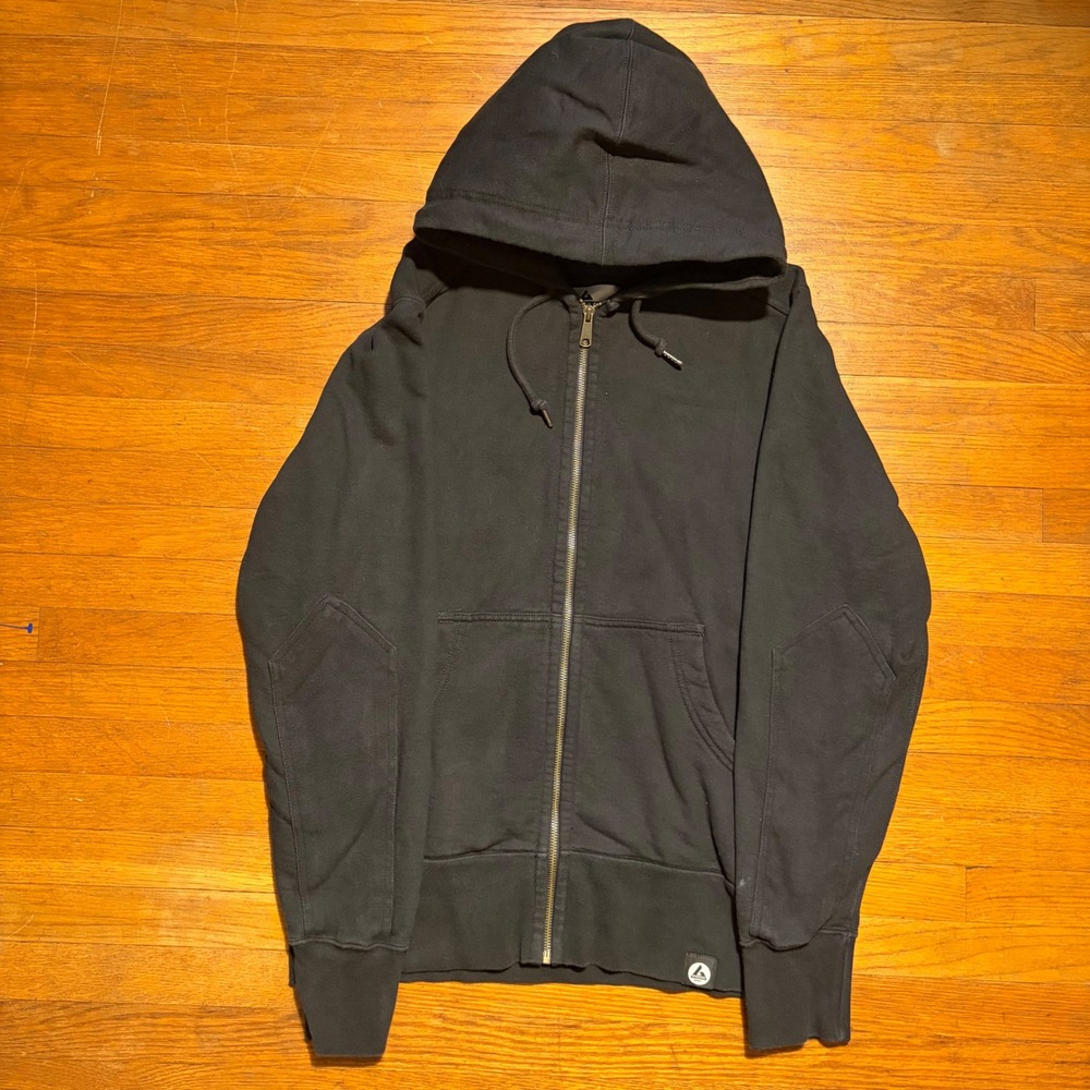 American Giant Classic Full Zip Hoodie Black Mens Medium Heavyweight Made in USA